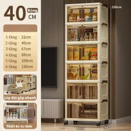 Thumbnail 【Rộng 40】Derorice Tủ gấp trong suốt gia đình mới, tủ quần áo ăn nhẹ, chất liệu nhựa PP, cửa đôi chống bụi 3