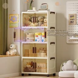 Thumbnail 【Rộng 40】Derorice Tủ gấp trong suốt gia đình mới, tủ quần áo ăn nhẹ, chất liệu nhựa PP, cửa đôi chống bụi 4