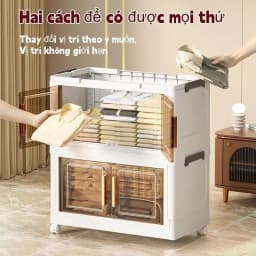 Thumbnail 【Rộng 50】Derorice Tủ đựng đồ nhựa màu trắng thời trang,  lắp đặt tự do,có sẵn 3/4/5/6 tầng, linh hoạt kết hợp 1