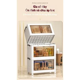 Thumbnail 【Rộng 50】Derorice Tủ đựng đồ nhựa màu trắng thời trang,  lắp đặt tự do,có sẵn 3/4/5/6 tầng, linh hoạt kết hợp 4