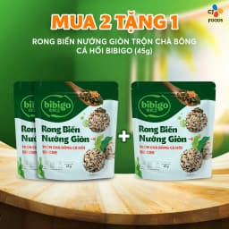 Thumbnail Rong biển nướng giòn rắc trộn cơm Hàn Quốc Bibigo vị Nước tương/ Chà bông cá hồi/ Trộn khô heo 2