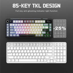 Thumbnail Royal Kludge RK L75 Knight Black 85 Key Diy Tri-Mode RGB Bàn phím cơ không dây Bluetooth 2.4G 2