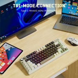 Thumbnail Royal Kludge RK L75 Knight Black 85 Key Diy Tri-Mode RGB Bàn phím cơ không dây Bluetooth 2.4G 4