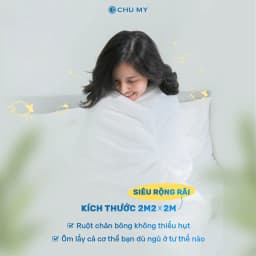 Thumbnail Ruột chăn bông tấm CHUMY chần 3 lớp, kích thước 2mx2m2, 4 góc có dây móc cố định chắc chắn 4