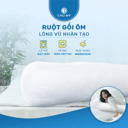 Thumbnail Ruột gối ôm CHU MY, bông Microfiber, vỏ 100% cotton T400, khách sạn 5 sao, D35x100cm 1