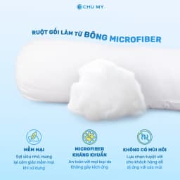 Thumbnail Ruột gối ôm CHU MY, bông Microfiber, vỏ 100% cotton T400, khách sạn 5 sao, D35x100cm 2