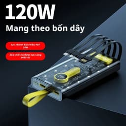 Thumbnail Sạc Dự Phòng 120W 30000mAh Trong Suốt Tích Hợp 4 Cổng Sạc Tiện Lợi Sạc Siêu Nhanh Có Đèn LED 2