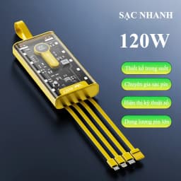 Thumbnail Sạc Dự Phòng 120W 30000mAh Trong Suốt Tích Hợp 4 Cổng Sạc Tiện Lợi Sạc Siêu Nhanh Có Đèn LED 3