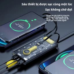 Thumbnail Sạc Dự Phòng 120W 30000mAh Trong Suốt Tích Hợp 4 Cổng Sạc Tiện Lợi Sạc Siêu Nhanh Có Đèn LED 4