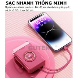 Thumbnail Sạc dự phòng 20000mah 10000mah sạc nhanh pin dung lượng lớn có dây sạc cho điện thoại - Gutek YM833 2