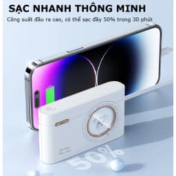 Thumbnail Sạc dự phòng 20000mah 10000mah sạc nhanh pin mini nhỏ gọn kèm dây sạc cho nhiều điện thoại Samsung iP Oppo – Gutek YM741 4