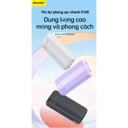 Thumbnail Sạc Dự Phòng 20000mah Awei P19K Sạc Nhanh Cổng USB Kép Có Đèn LED Hỗ Trợ Sạc Nhanh Cho Điện Thoại 1