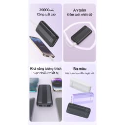 Thumbnail Sạc Dự Phòng 20000mah Awei P19K Sạc Nhanh Cổng USB Kép Có Đèn LED Hỗ Trợ Sạc Nhanh Cho Điện Thoại 2
