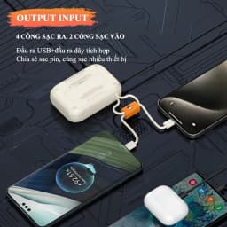 Thumbnail Sạc dự phòng 20000mAh tích hợp dây sạc giá đỡ đèn pin chiếu sáng nhỏ gọn dễ mang ra ngoài K29 3