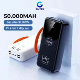 Thumbnail Sạc dự phòng 50000mAh sạc nhanh 120W pin dung lượng lớn có dây cắm nhiều điện thoại - Gutek GT230 1