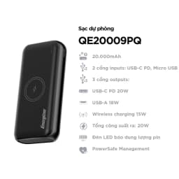 Thumbnail Sạc dự phòng Energizer 20000mAh QE20009PQ - tích hợp sạc nhanh 20W, 3 cổng sạc ra tiện lợi 1