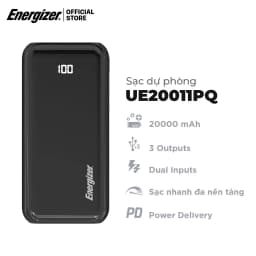 Thumbnail Sạc dự phòng Energizer 20000mAh UE20011PQ - Tích hợp sạc nhanh đa nền tảng, sạc nhanh 2 chiều cổng USB-C, chính hãng 1