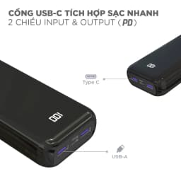 Thumbnail Sạc dự phòng Energizer 20000mAh UE20011PQ - Tích hợp sạc nhanh đa nền tảng, sạc nhanh 2 chiều cổng USB-C, chính hãng 3