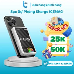Thumbnail Sạc Dự Phòng Sharge ICEMAG 10.000mAh Trong Suốt, Hỗ Trợ Sạc Không Dây, Sạc Nhanh 20W, Quạt Làm Mát Đổi Màu LED RGB 1