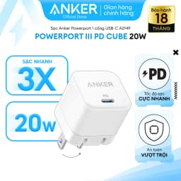 Thumbnail Sạc Nhanh Anker 312 PowerPort III PD Cube 1 cổng USB-C Công Suất 20W - A2149 2