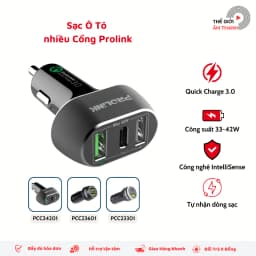Thumbnail Sạc Ô Tô nhiều cổng Prolink, Công Suất 33W - 42W, Sạc Nhanh - Chính hãng store. 1