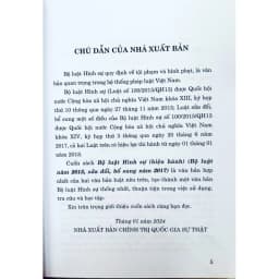 Thumbnail Sách - Bộ Luật Hình Sự (Hiện Hành) (Bộ Luật Năm 2015 Sửa Đổi, Bổ Sung Năm 2017) 2