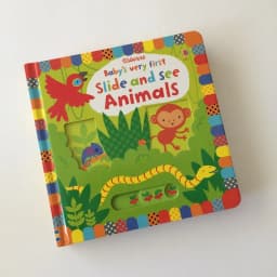 Thumbnail Sách chuyển động thông minh động vật Baby's Very First Slide and See Animals Usborne cho bé 1 tuổi trở lên 2