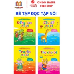 Thumbnail Sách - Combo Thơ - Truyện - Đồng Dao - Câu Đố Cho Bé Tập Nói, Tập Đọc - Kèm File Đọc (4 Cuốn) - Sanbooks 1