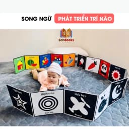 Thumbnail Sách tranh kích thích thị giác cho trẻ sơ sinh 0-2 tuổi bản zic zắc - giúp bé phát triển giác quan (Song ngữ Anh - Việt) 3