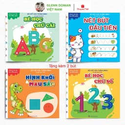 Thumbnail Sách - Tự Xóa Thông Minh - Bộ 4 Cuốn - Bé Học Chữ Số, Chữ Cái, Nét Bút Đầu Tiên, Hình Khối Và Màu Sắc (Tặng Kèm 2 Bút) 2