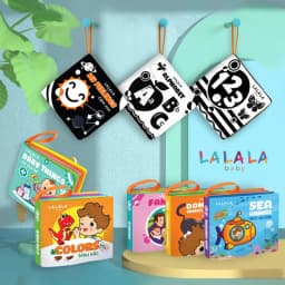 Thumbnail Sách Vải Cho Bé Sơ Sinh Lalababy, An Toàn Tuyệt Đối Cho Bé, Kích Thước 12x11cm, 8 Mặt Sột Soạt 1