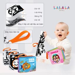 Thumbnail Sách Vải Cho Bé Sơ Sinh Lalababy, An Toàn Tuyệt Đối Cho Bé, Kích Thước 12x11cm, 8 Mặt Sột Soạt 2
