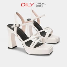 Thumbnail Sandal cao gót nữ DILY đế đúp quai mảnh tôn dáng, sandal cao gót mũi vuông trendy cao 9.5cm DL0546 2