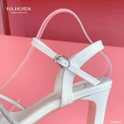 Thumbnail Sandal cao gót nữ HÀ HUYỀN da bóng quai đá chéo khóa cài 7cm - SD863 3