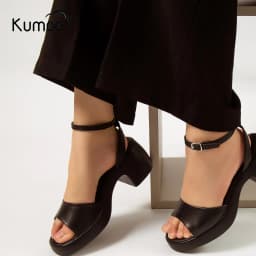 Thumbnail Sandal Cao Gót Nữ Kumoo JESSY SDCG-KUMO-009-A Màu Đen Da Cao Cấp Quai Ngang Đế Vuông 5cm 2
