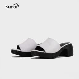 Thumbnail Sandal Cao Gót Nữ KUMOO Màu Trắng SDCG-KUMO-011 Đế Vuông Lugsole 7cm Cao Trước 2cm Thời Trang 2