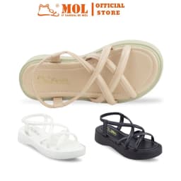 Thumbnail Sandal nữ đế bánh mì cao 4cm quai chéo hiệu MOL HM11 1