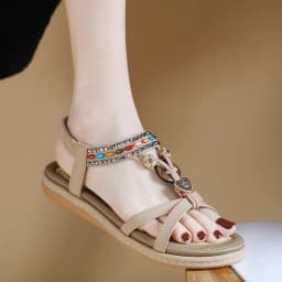 Thumbnail Sandal Nữ Đế Bằng Hãng Siketu Hè 2024 Mới Đế Mềm Thiết Kế Đa Năng Thời Trang Dây Đàn Hồi Dép Nhẹ 1