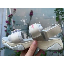 Thumbnail Sandal Shondo nữ Girly quai thun màu xám be GIM2520 2