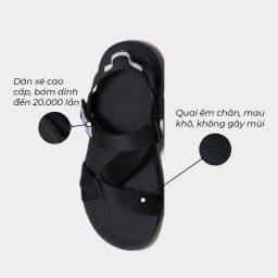 Thumbnail Sandals Shondo F7 Racing đế đen phối trắng quai đen F7R1010 2