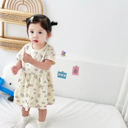 Thumbnail Sanlutoz Đầm Tay Ngắn Chất Liệu Cotton Mềm Mại Thời Trang Mùa Hè Xinh Xắn Cho Bé Gái 3