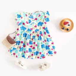 Thumbnail Sanlutoz Hoa Mùa Hè Bé Gái Đầm Dự Tiệc Trẻ Em Đầm Cotton Thường Ngày 1