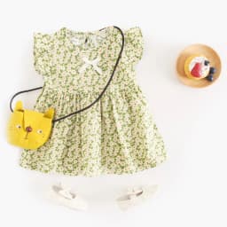 Thumbnail Sanlutoz Hoa Mùa Hè Bé Gái Đầm Dự Tiệc Trẻ Em Đầm Cotton Thường Ngày 3