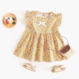 Thumbnail Sanlutoz Hoa Mùa Hè Bé Gái Đầm Dự Tiệc Trẻ Em Đầm Cotton Thường Ngày 4