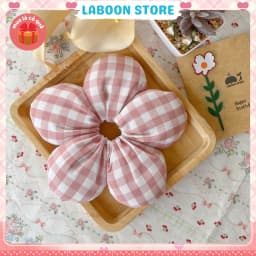 Thumbnail Scrunchies bông Hoa 5 cánh LABOON chần bông mịn bên trong đứng form tóc dây buộc tóc vải đủi phồng 2