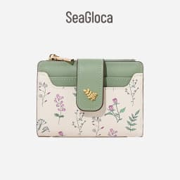 Thumbnail Seagloca Thời Trang Mới Niche Đơn Giản Cổ Điển In Hoa Tươi Dây Kéo Gấp Đôi Ví Ngắn Cho Nữ 1
