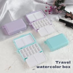 Thumbnail Seamiart 1 Mini Di Động Du Lịch Nhựa Hộp Tranh Cho Sơn Màu Nước Đóng Gói 2 Màu Tùy Chọn 1