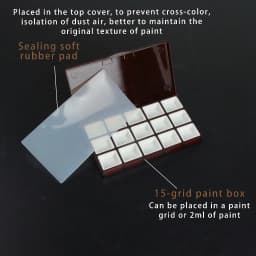 Thumbnail Seamiart 15 grids hộp tranh nhựa di động kín ẩm với nửa chảo cho màu nước dầu acrylic gouache paint subpackage 4