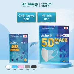 Thumbnail Set 100 cái - Khẩu trang y tế 5D 3 lớp Vải Không Dệt & Giấy Kháng Khuẩn Chính Hãng AN TÂM - Túi 10 cái 2