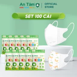 Thumbnail Set 100 cái - Khẩu trang y tế 5D cho bé 3 lớp Vải Không Dệt & Giấy Kháng Khuẩn Chính Hãng AN TÂM - Túi 10 cái 1
